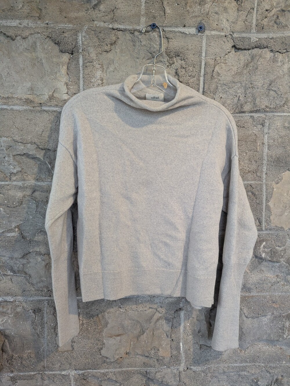 100% Merino Wool Wilfred Cream Turtleneck Sweater NWOT